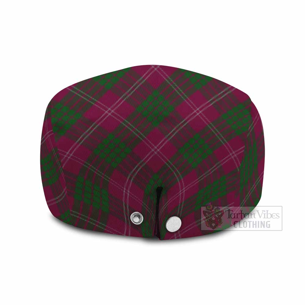 Crawford Tartan Flat Cap, Jeff Cap Cross Style with Family Crest - Tartan Vibes Clothing