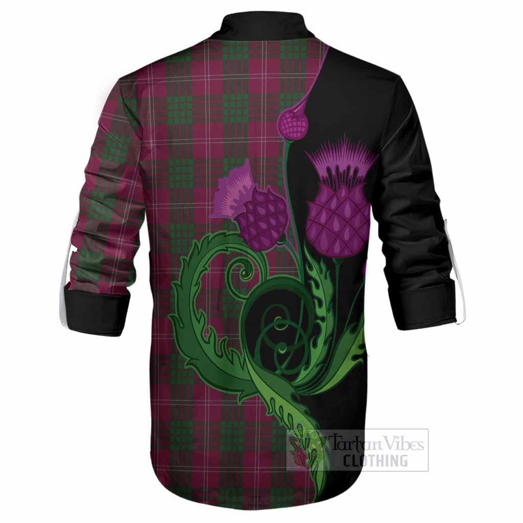 Crawford Tartan Ghillie Shirt Traditional Scottish Thistle