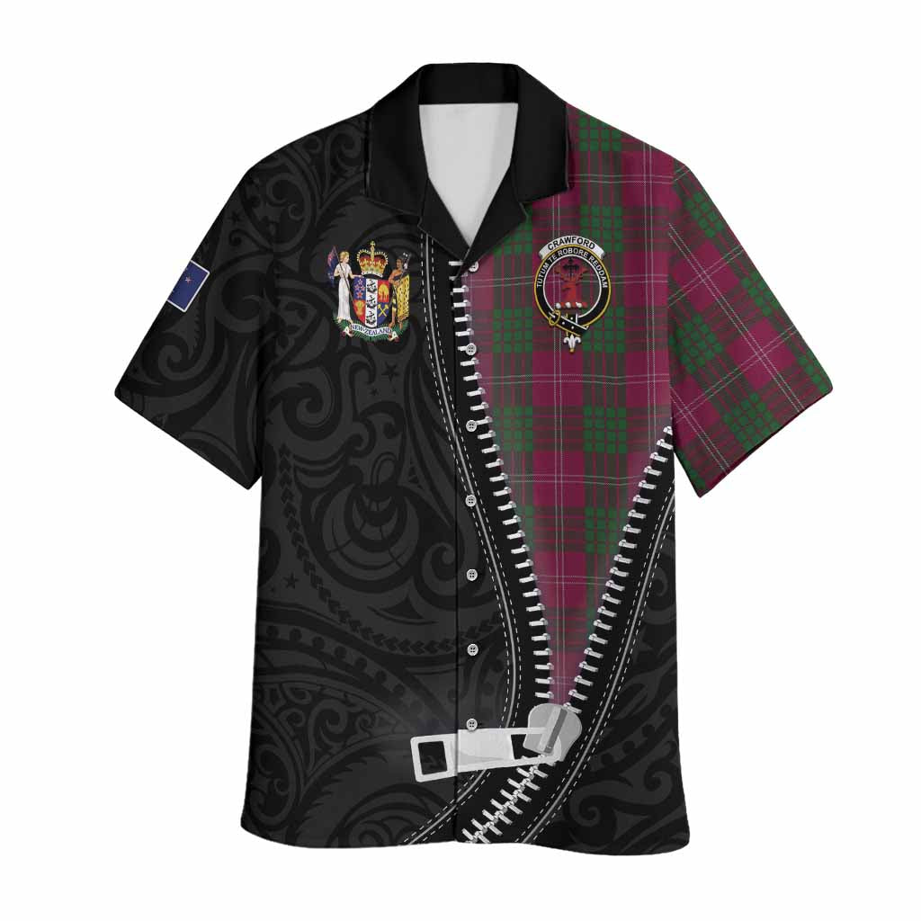 Crawford Tartan Hawaiian Shirt New Zealand Pattern Unique Zipper Stylized