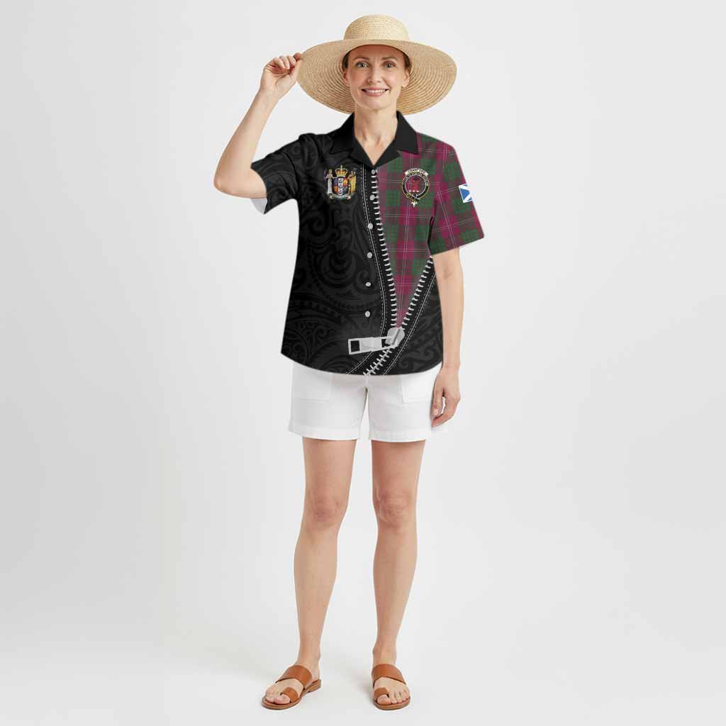 Crawford Tartan Hawaiian Shirt New Zealand Pattern Unique Zipper Stylized