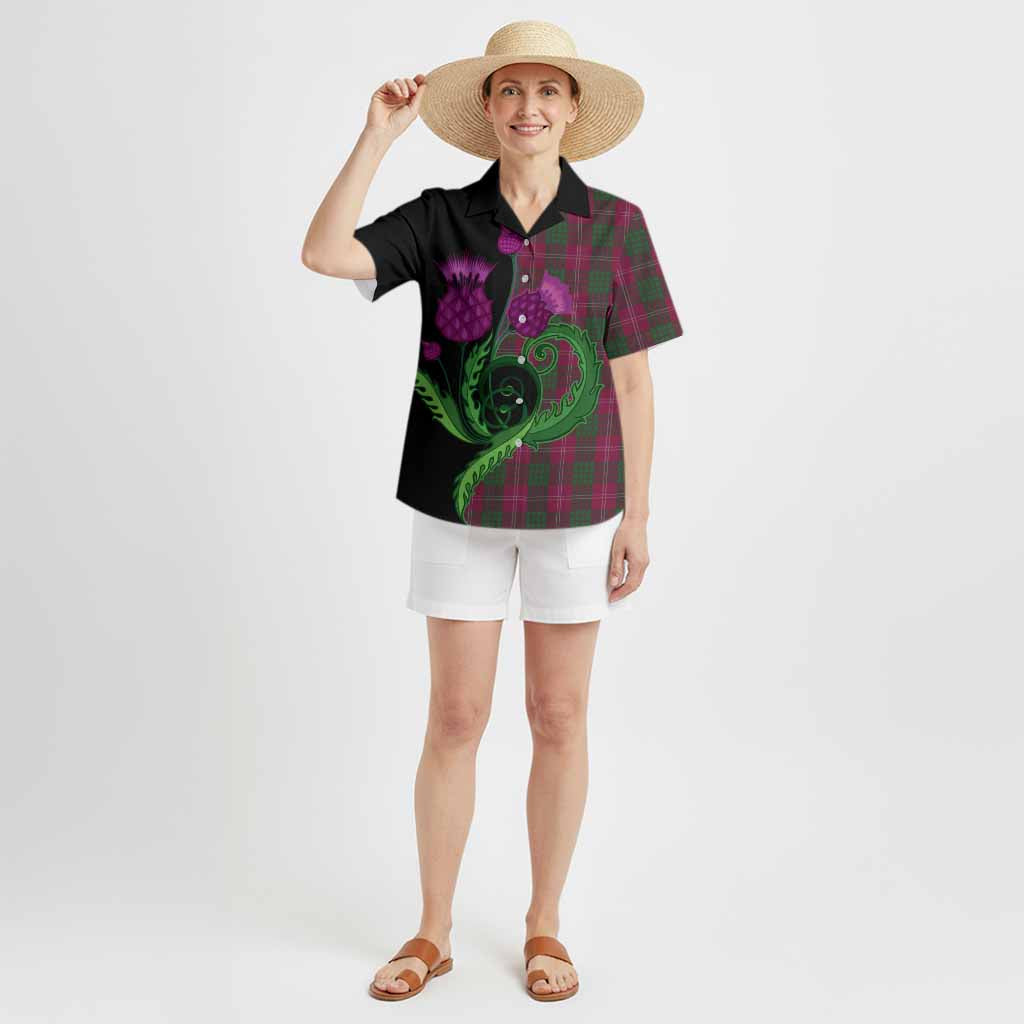 Crawford Tartan Hawaiian Shirt Traditional Scottish Thistle
