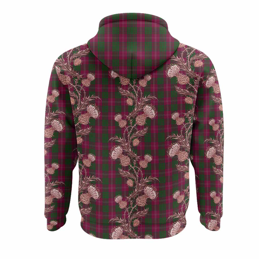 Crawford Tartan Hoodie Seamless Scottish Thistle Flowers