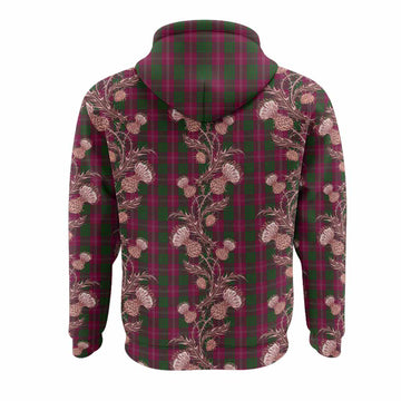 Crawford Tartan Hoodie Seamless Scottish Thistle Flowers