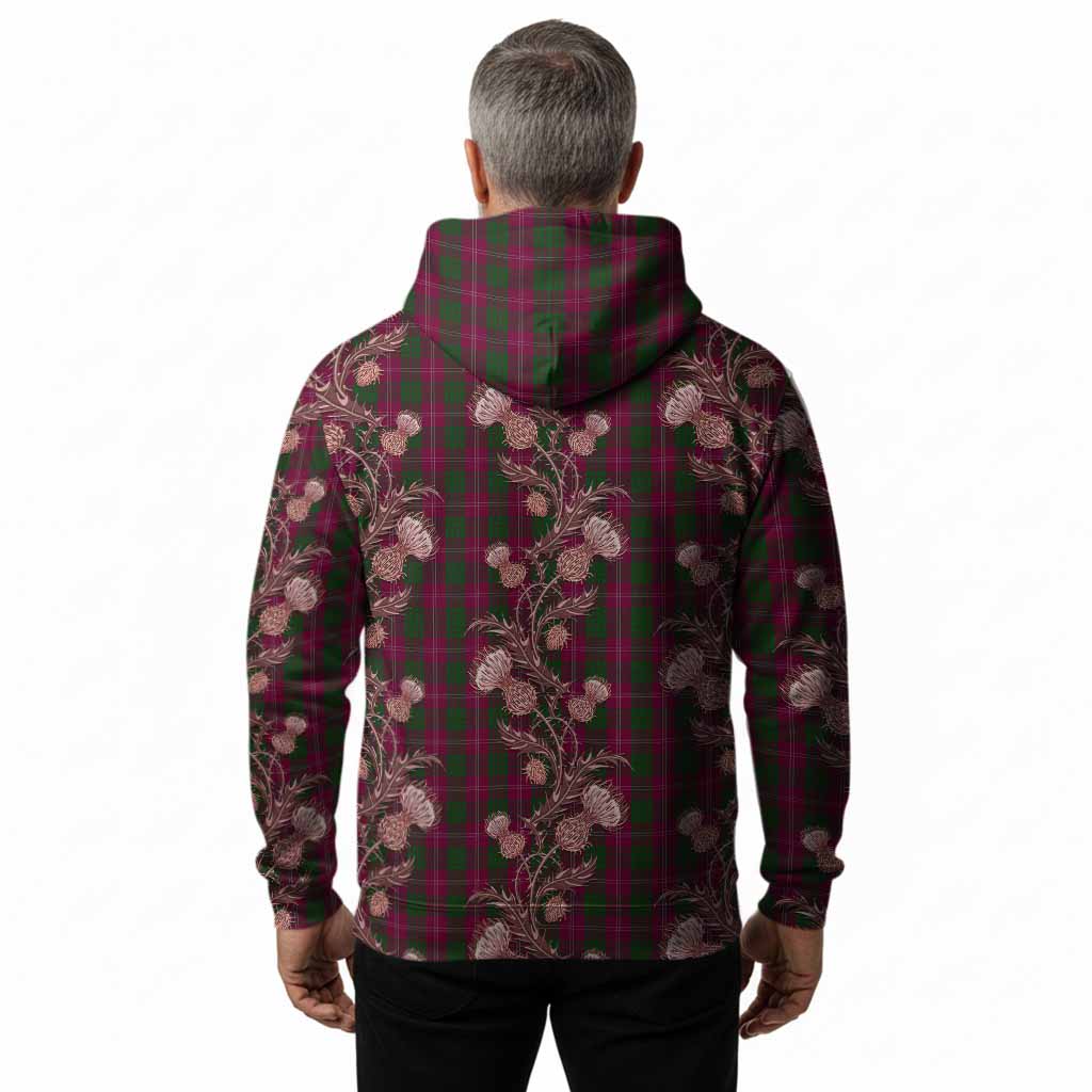 Crawford Tartan Hoodie Seamless Scottish Thistle Flowers