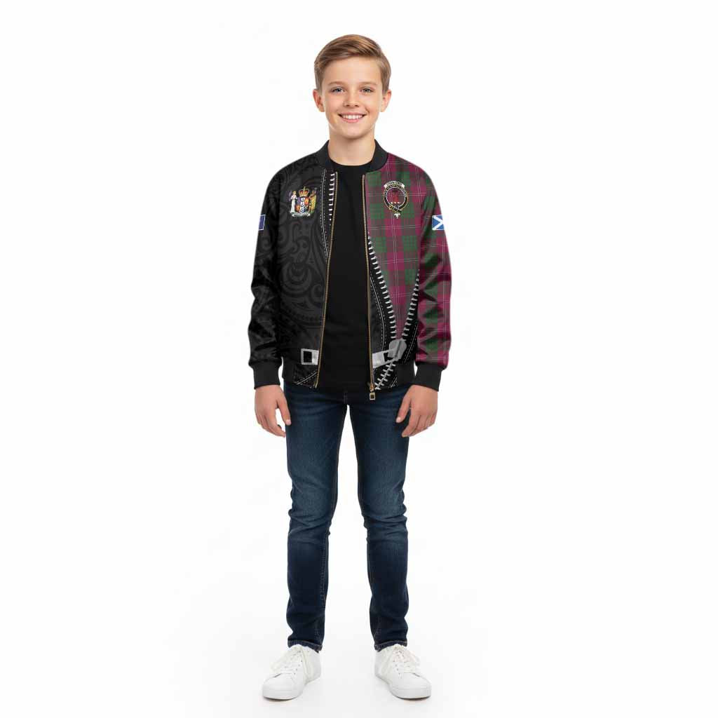 Crawford Tartan Kid Bomber Jacket New Zealand Pattern Unique Zipper Stylized