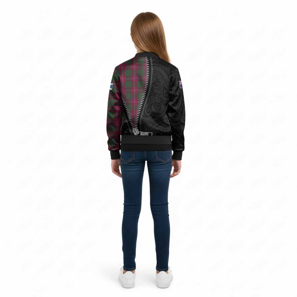 Crawford Tartan Kid Bomber Jacket New Zealand Pattern Unique Zipper Stylized