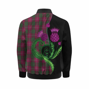 Crawford Tartan Kid Bomber Jacket Traditional Scottish Thistle