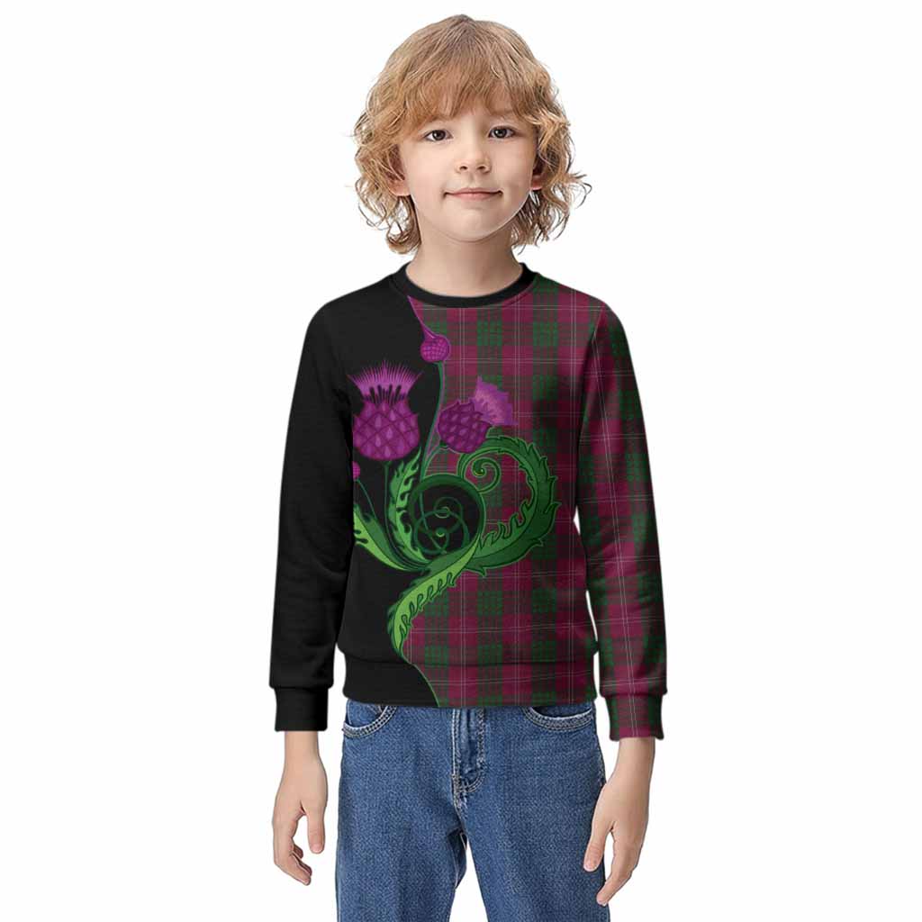 Crawford Tartan Kid Knitted Sweatshirt Traditional Scottish Thistle