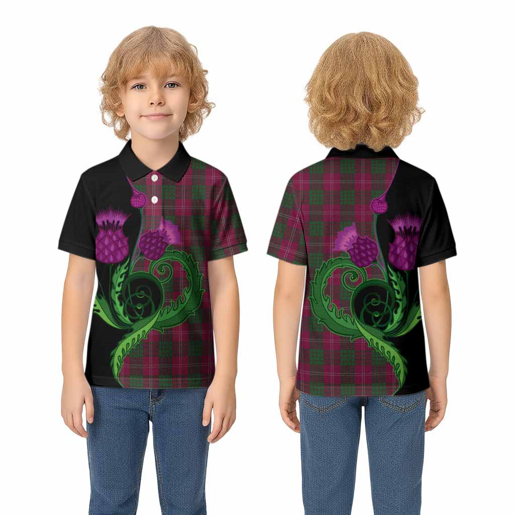 Crawford Tartan Kid Polo Shirt Traditional Scottish Thistle