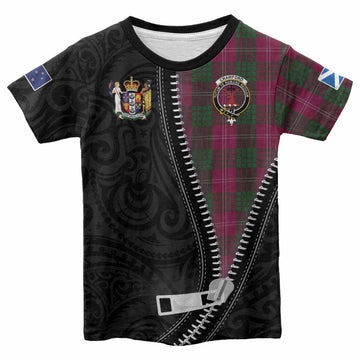 Crawford Tartan Kid T-shirt New Zealand Pattern Unique Zipper Stylized