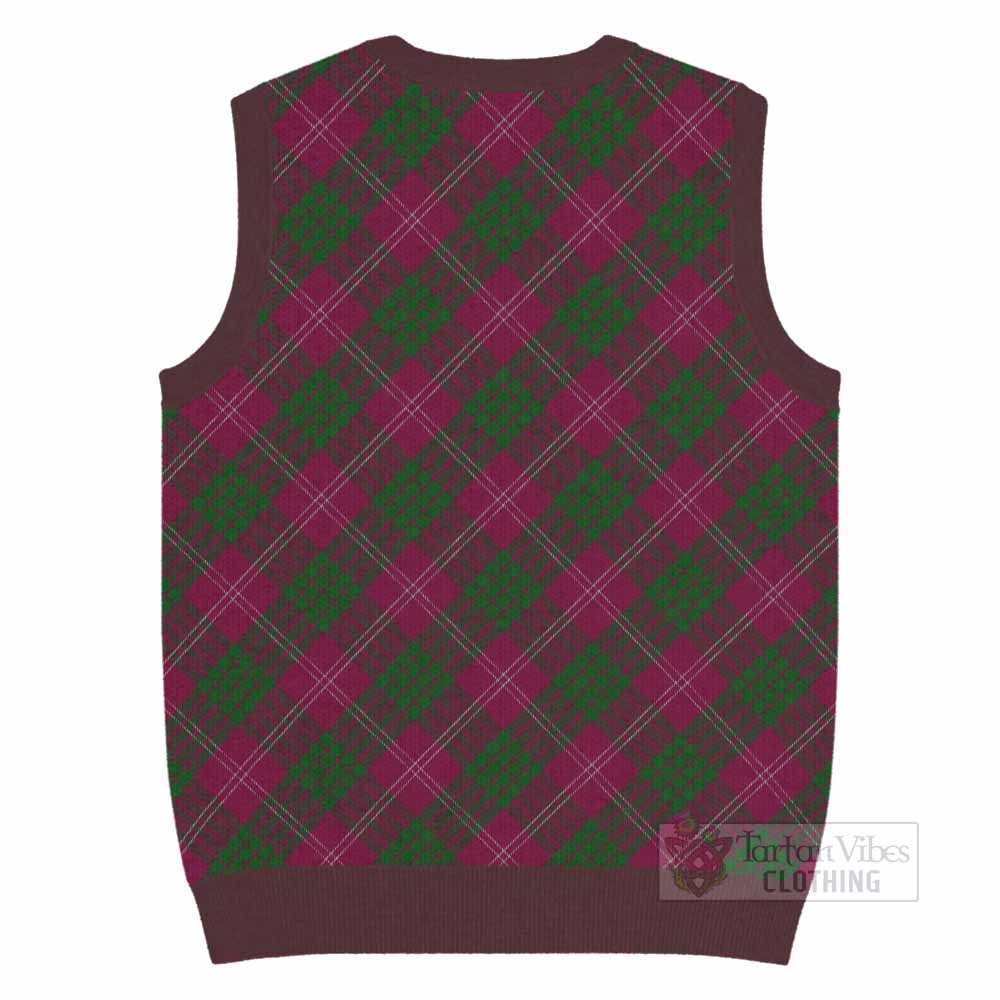 Crawford Tartan Knitted V-Neck Vest with Family Crest Cross Style