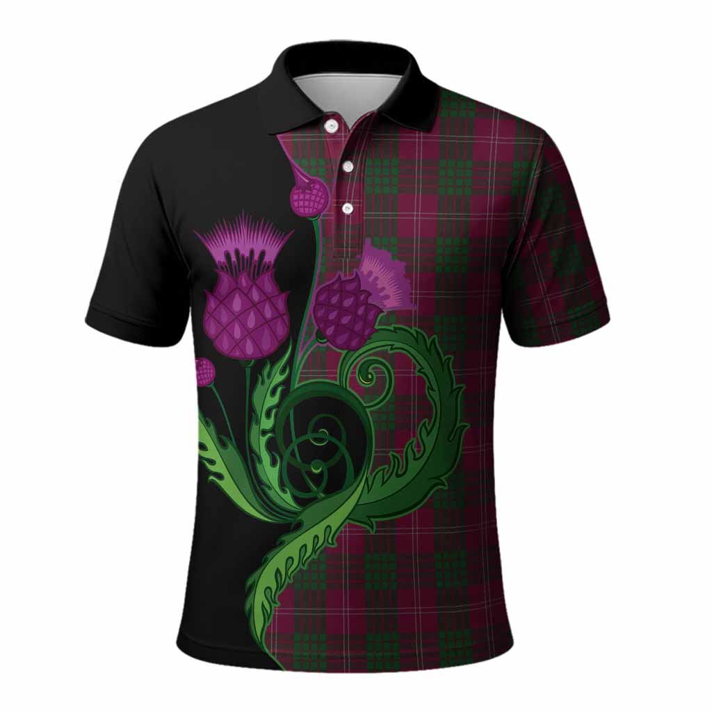 Crawford Tartan Polo Shirt Traditional Scottish Thistle