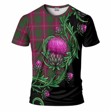 Crawford Tartan T-Shirt Resilient Scottish Thistle