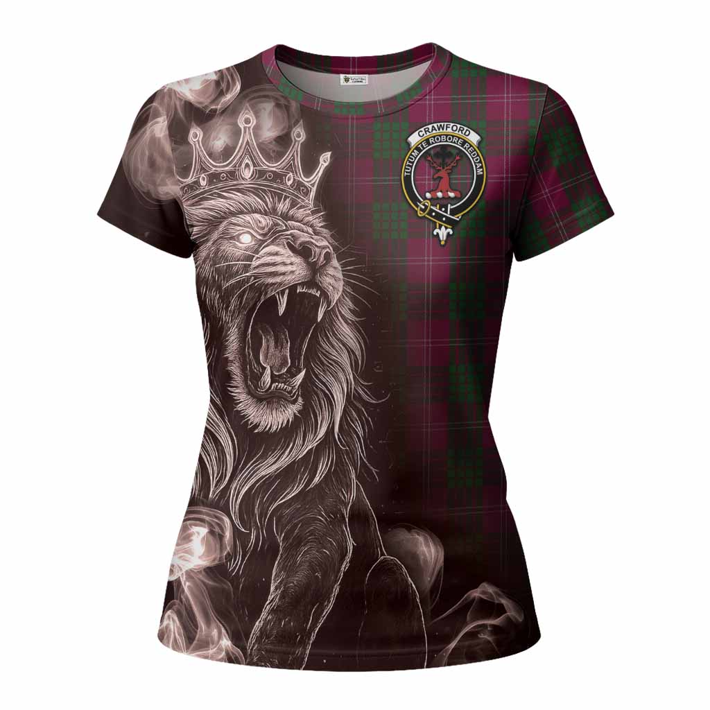 Crawford Tartan Women T shirt Roaring Lion Heritage