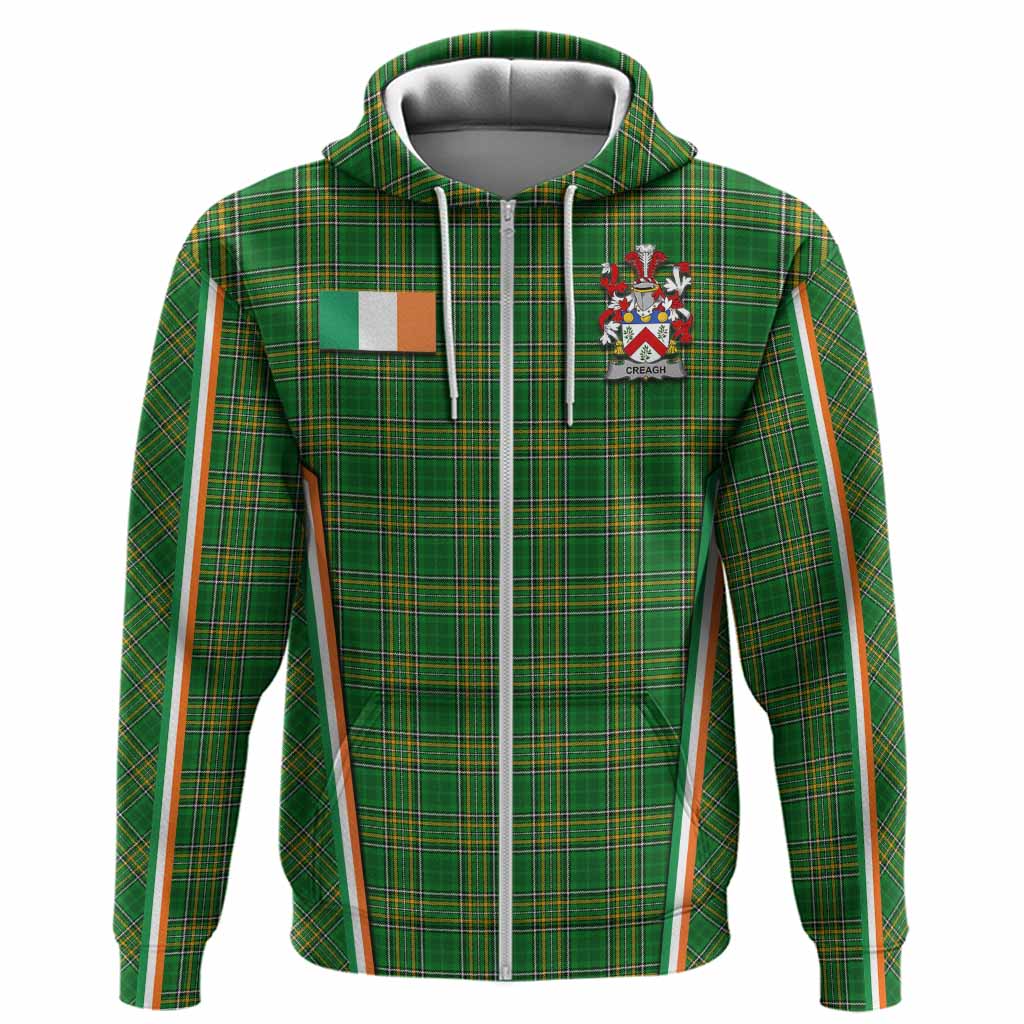 Creagh Irish Clan Coat of Arm Tartan Hoodie Flag Style