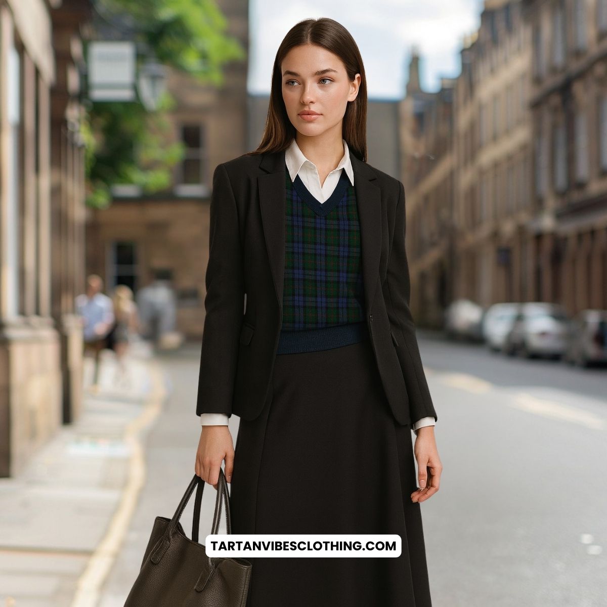 Baird Tartan Knitted V-Neck Vest