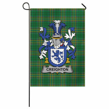 Creighton Irish Clan Tartan Garden Flag with Coat of Arms