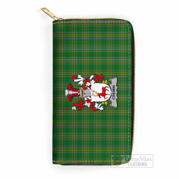 Tartan Vibes Clothing Cremin Irish Clan Tartan Women's Leather Wallet with Coat of Arms