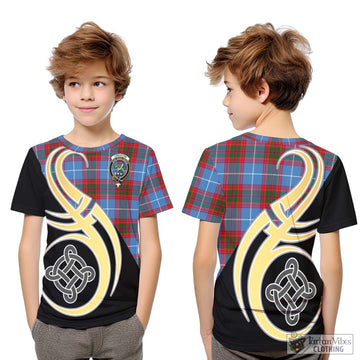 Crichton (Crighton) Tartan Kid T-Shirt with Family Crest and Celtic Symbol Style Youth XL Size14 - Tartan Vibes Clothing