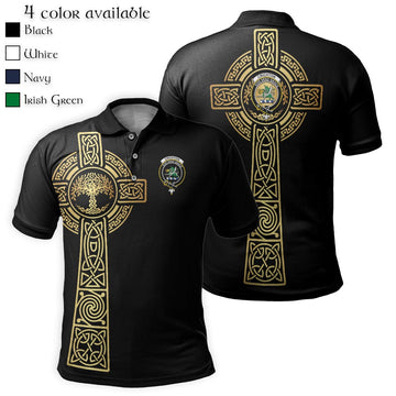 Crichton Clan Polo Shirt with Golden Celtic Tree Of Life