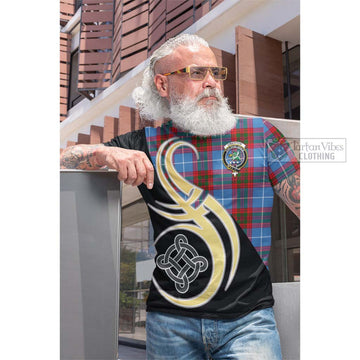 Tartan Vibes Clothing Crichton Tartan Cotton T-shirt with Family Crest and Celtic Symbol Style