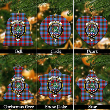 Crichton (Crighton) Tartan Christmas Ceramic Ornaments with Family Crest Ceramic - Tartan Vibes Clothing
