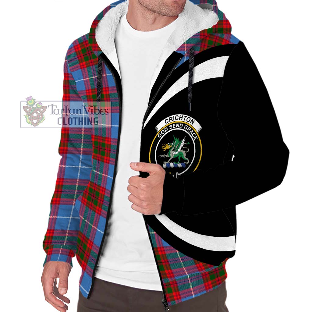 Crichton (Crighton) Tartan Sherpa Hoodie with Family Crest Circle Style Unisex S - Tartan Vibes Clothing