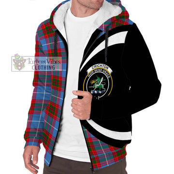 Crichton (Crighton) Tartan Sherpa Hoodie with Family Crest Circle Style Unisex S - Tartan Vibes Clothing