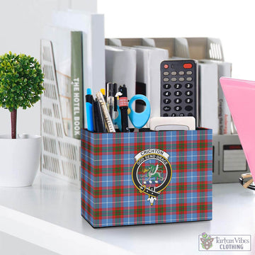 Crichton (Crighton) Tartan Pen Holder with Family Crest One Size 5.9"(L)*2.7"(W)*4.3"(H) - Tartan Vibes Clothing