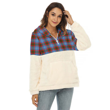 Crichton (Crighton) Tartan Half Style Women's Borg Fleece Hoodie with Half Zip Female - Tartan Vibes Clothing