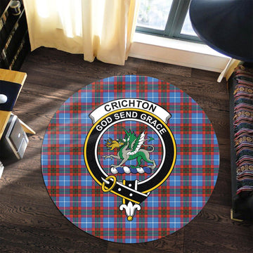 Crichton (Crighton) Tartan Round Rug with Family Crest Premium Round Rug - Tartan Vibes Clothing