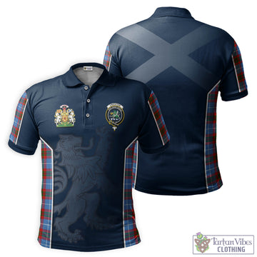 Crichton Tartan Men's Polo Shirt with Family Crest and Lion Rampant Vibes Sport Style