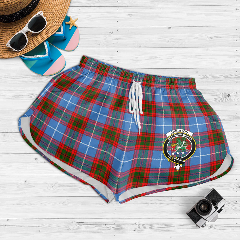 Crichton (Crighton) Tartan Womens Shorts with Family Crest 4XL - Tartan Vibes Clothing
