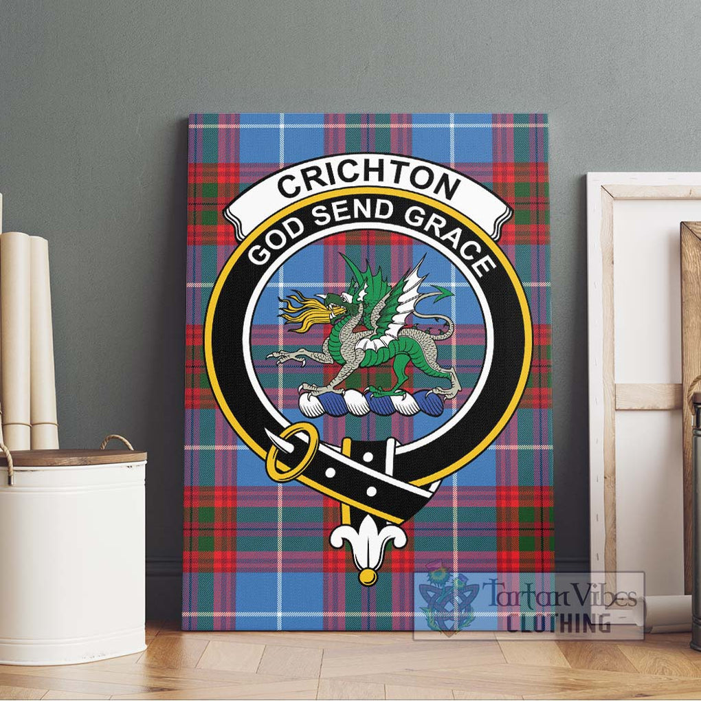 Crichton (Crighton) Tartan Canvas Print Wall Art with Family Crest Without Frame - Tartan Vibes Clothing