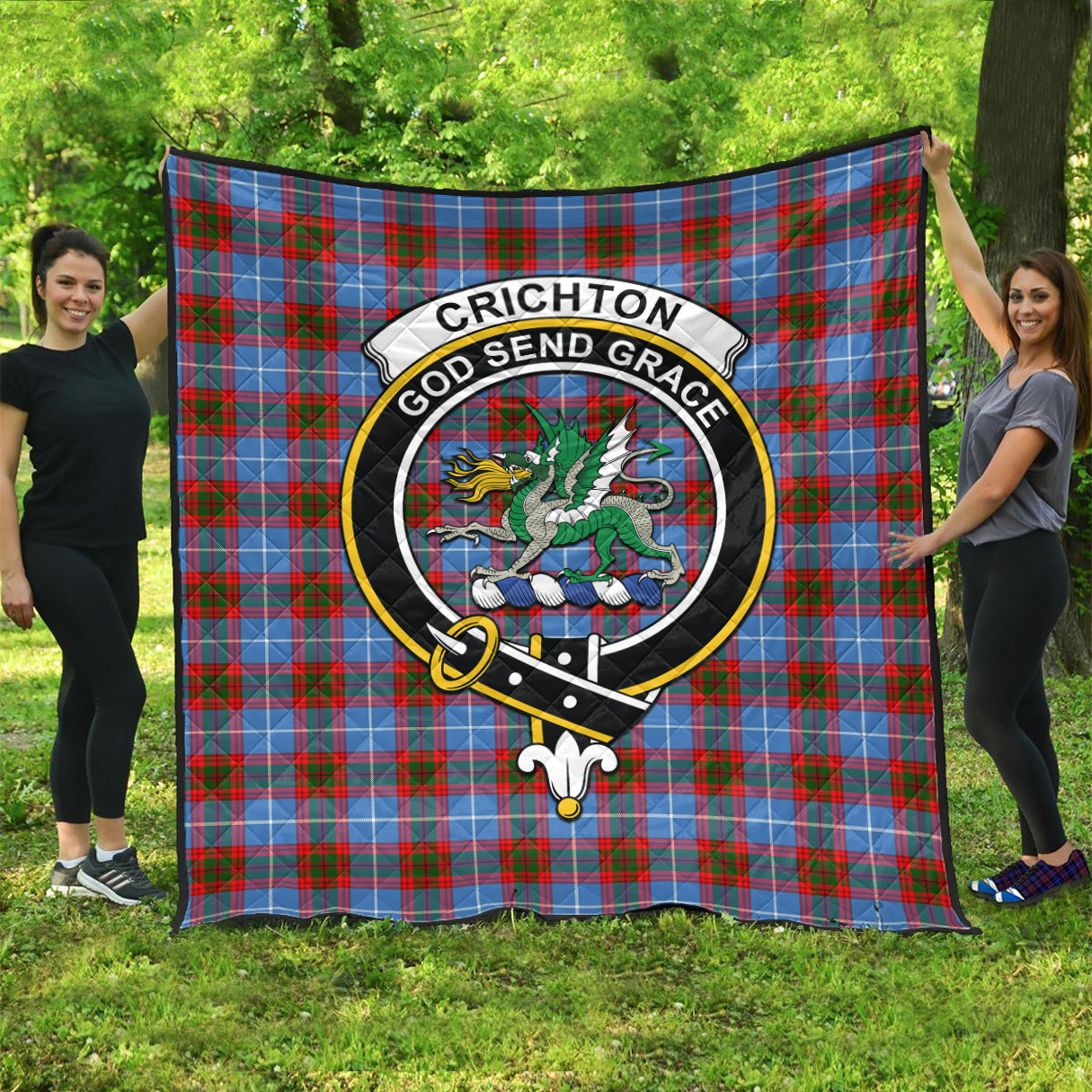 crichton-tartan-quilt-with-family-crest