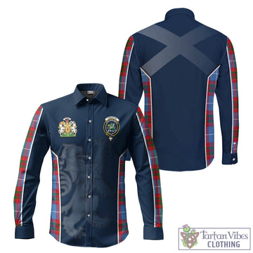Crichton (Crighton) Tartan Long Sleeve Button Up Shirt with Family Crest and Lion Rampant Vibes Sport Style Men's Shirt - Tartan Vibes Clothing