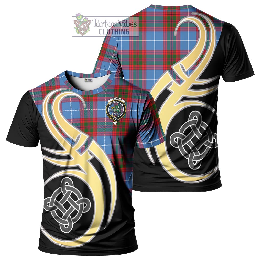 Crichton (Crighton) Tartan T-Shirt with Family Crest and Celtic Symbol Style Kid's Shirt - Tartan Vibes Clothing