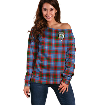 Crichton (Crighton) Tartan Off Shoulder Women Sweater with Family Crest Women - Tartan Vibes Clothing