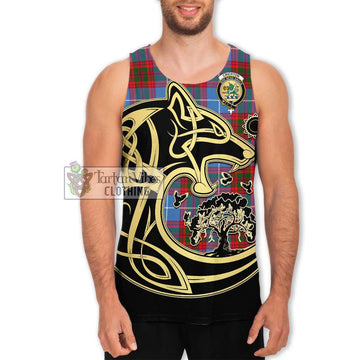 Crichton (Crighton) Tartan Men's Tank Top with Family Crest Celtic Wolf Style Men - Tartan Vibes Clothing
