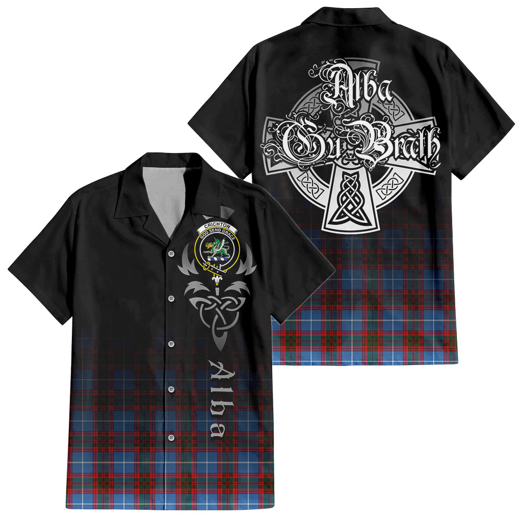 Crichton (Crighton) Tartan Hawaiian Shirt Shirt Featuring Alba Gu Brath Family Crest Celtic Inspired Kid - Tartan Vibes Clothing