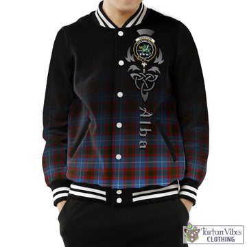 Crichton (Crighton) Tartan Baseball Jacket Featuring Alba Gu Brath Family Crest Celtic Inspired Unisex - Tartan Vibes Clothing