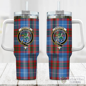 Crichton Tartan and Family Crest Tumbler with Handle