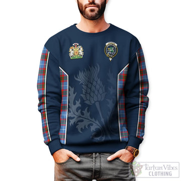 Crichton (Crighton) Tartan Sweatshirt with Family Crest and Scottish Thistle Vibes Sport Style Unisex - Tartan Vibes Clothing