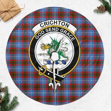Crichton (Crighton) Tartan Christmas Tree Skirt with Family Crest 47*47 inch - Tartan Vibes Clothing