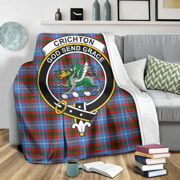 Crichton (Crighton) Tartan Blanket with Family Crest X-Large 59 x 79 inches 150 x 200 cm - Tartan Vibes Clothing