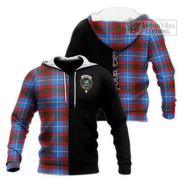 Crichton (Crighton) Tartan Knitted Hoodie with Family Crest and Half Of Me Style Unisex Knitted Pullover Hoodie - Tartan Vibes Clothing