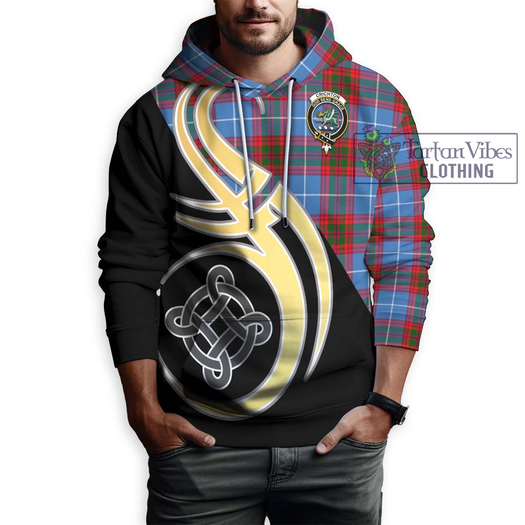 Crichton (Crighton) Tartan Hoodie with Family Crest and Celtic Symbol Style Zip Hoodie - Tartan Vibes Clothing