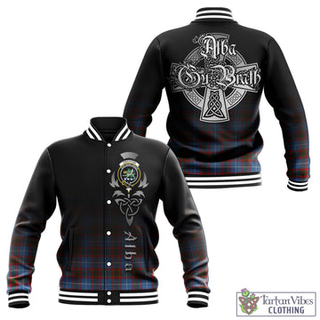 Crichton (Crighton) Tartan Baseball Jacket Featuring Alba Gu Brath Family Crest Celtic Inspired - Tartan Vibes Clothing