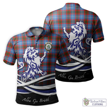 Crichton Tartan Polo Shirt with Alba Gu Brath Regal Lion Emblem