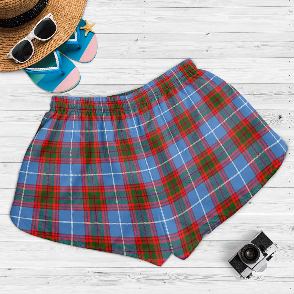 Crichton (Crighton) Tartan Womens Shorts with Family Crest - Tartan Vibes Clothing